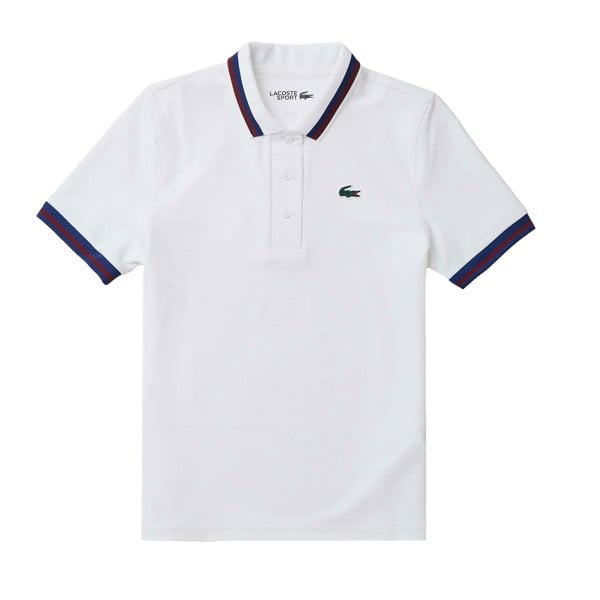 Lacoste Womens/Ladies Stripe Detail UV Protection Tennis Polo Shirt - White