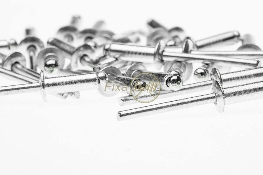 Fixaball 3mm Pop Blind Rivets Domed Aluminium/ Steel ISO 15983A