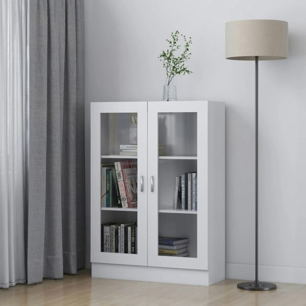 Berkfield Vitrine Cabinet White 82.5x30.5x115 cm Engineered Wood