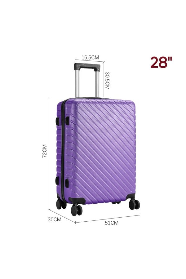 Living and Home Lightweight Hardside Travel Suitcase with Spinner Wheels, 28" Purple