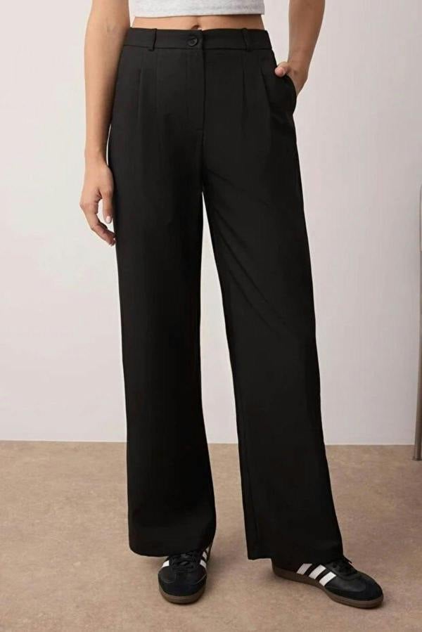 WOVCOR Wide Leg Pleated Trousers