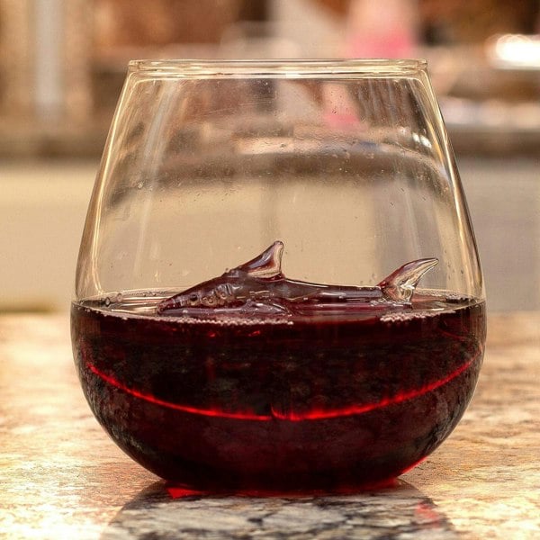 OLIPHANT Shark in a Glass Drinking Glass