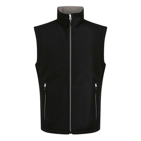 Regatta Mens Ascender Softshell 2 Layer Body Warmer - Black/Mineral Grey