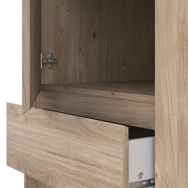 Wyld Haus Budapest Natural Oak Effect Wood Wardrobe 2 Doors 3 Drawers