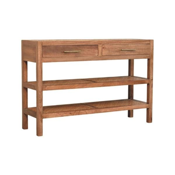 Artisan Furniture Solid mango wood Saffron Rattan Console