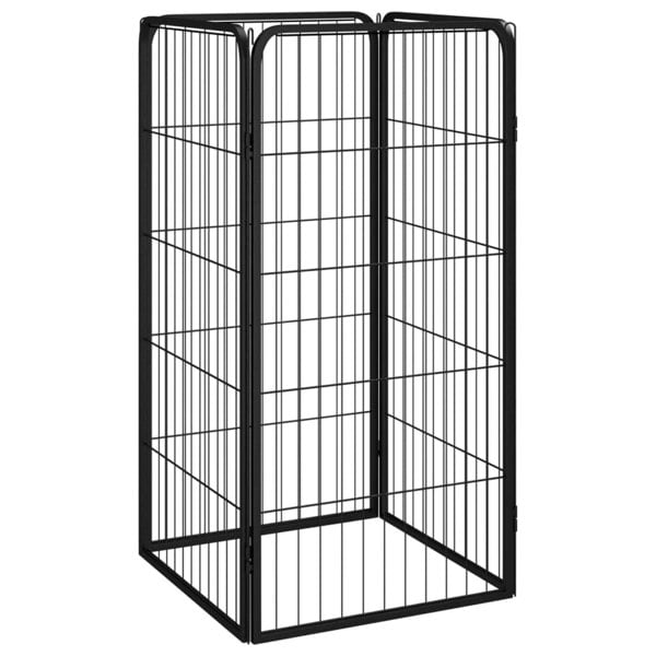 Berkfield Dog Playpen 4 Panels Black 50x100 cm Powder-coated Steel