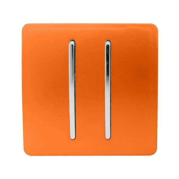 Trendi Switch 2 Gang Retractive Home Automation Switch in Sunset Orange