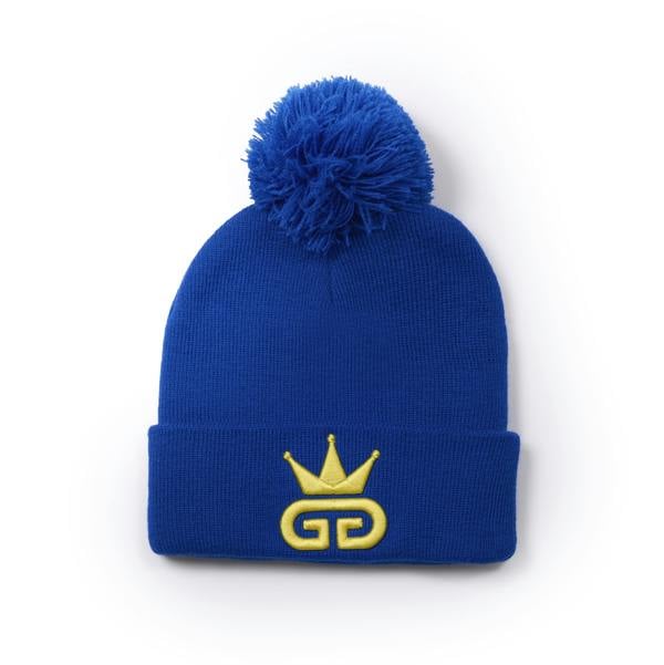 God Given Talent GGT Yellow Logo Egyptian Blue Bobble Woolly Hat
