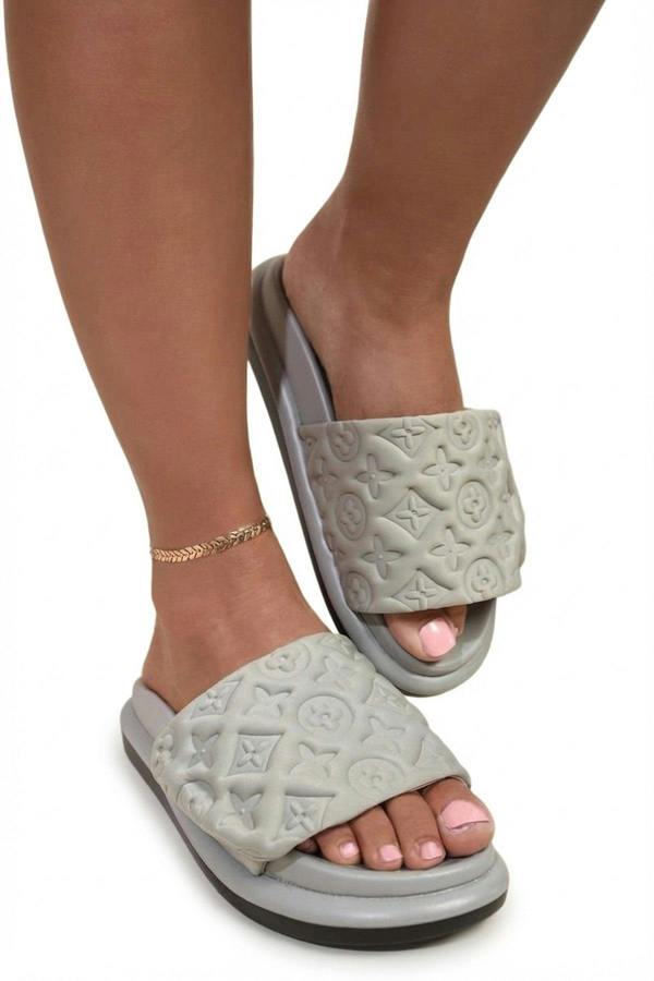 Josie Flatform Sandals - Grey_wb