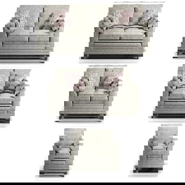 Furnishings For Less Hilliard Fullback Fabric 3 Piece Sofa Suite