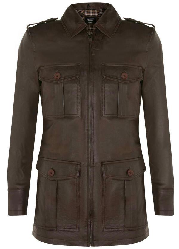 Infinity Leather Mens Leather Parka Safari Coat-Mesa Verde