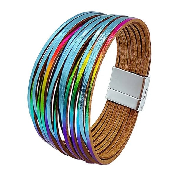 One Of A Kind Club Electric blue and multicoloured wide twisted bracelet