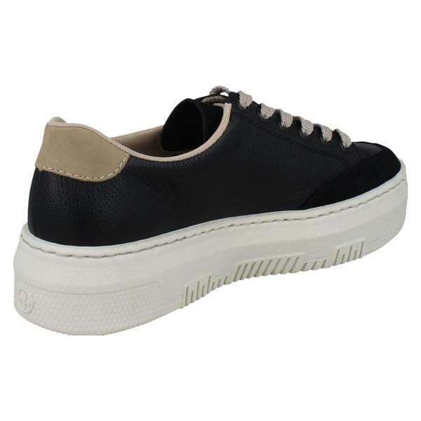 Rieker Ladies Rieker Textured Leather Platform Trainers M1912