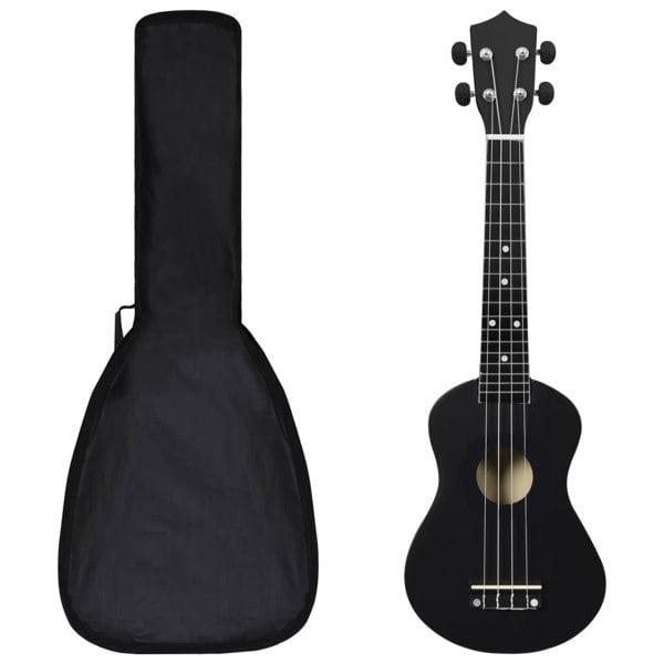 Berkfield Soprano Ukulele Set with Bag for Kids Black 23"