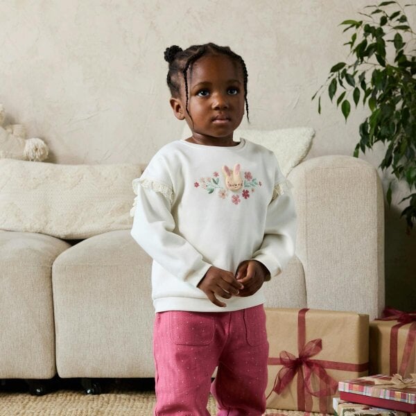 Mini Cuddles Bunny Blossom Sweatshirt (White)