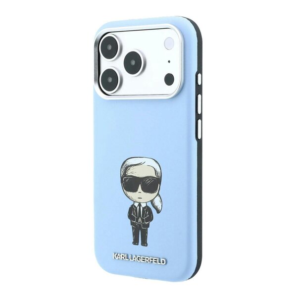 Karl Lagerfeld Smooth Karl Bodies Sketch Case with MagSafe for iPhone 17/18 Pro Max 6.9" Light Blue - KLHMP18X6PWKIKDB