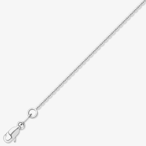 T. H. Baker 9ct White Gold 18-Inch Square Trace Necklace CN755-18