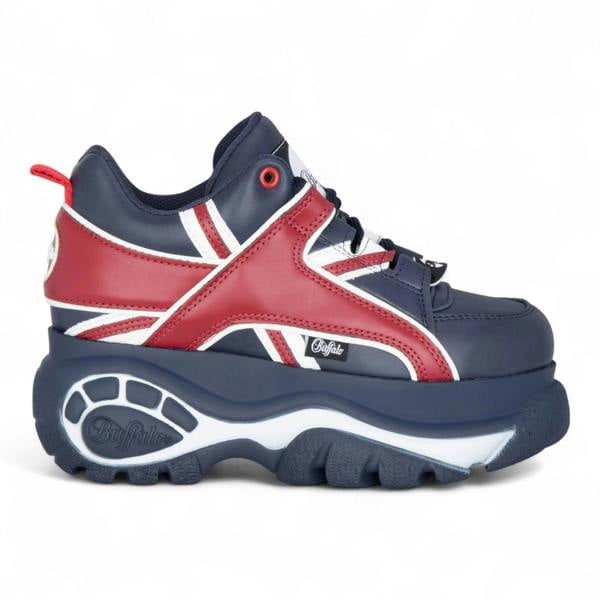 Buffalo Womens Blue Red Chunky Platform Fashion Trainers - 1339-14
