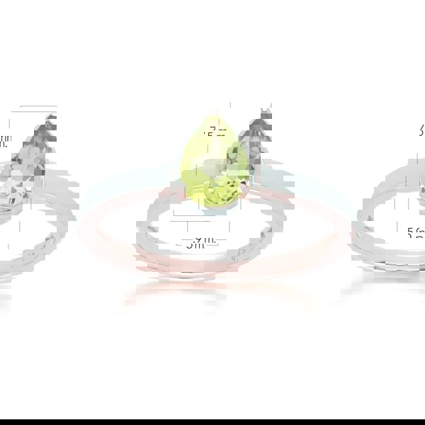 Gemondo Siberian Waltz Green Enamel & Pear Peridot Ring In Rose Gold Vermeil