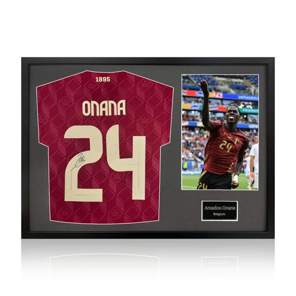 Amadou Onana Signed Belgium Shirt Classic Frame