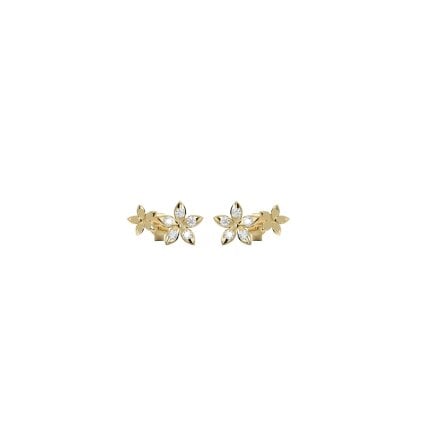 BLOOMTINE Mini Bloom™ Moissanite Gold Vermeil Flower Studs Climbers