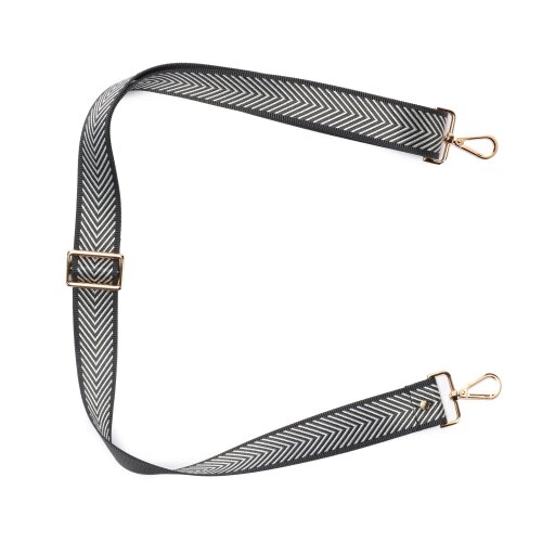 Elie Beaumont Crossbody strap - Silver Chevron