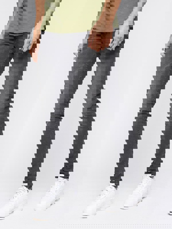 Crosshatch Buraca Slim Fit Denim Jeans Charcoal Wash