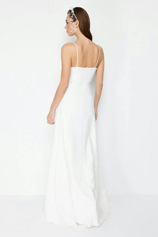 Bridal Strapless Sweetheart Neckline A-Line Maxi Dress