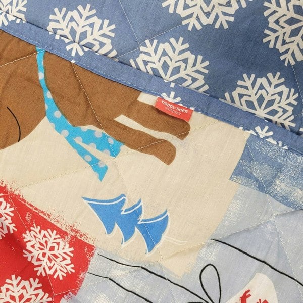 Santa & Friends Quilted Throw - Happy Linen Company