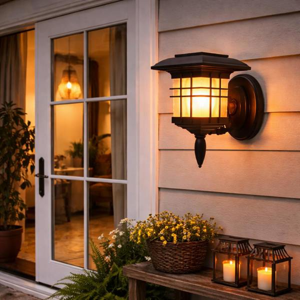 Gardenwize Solar Lantern – Triple Mount Flicker Flame LED Light