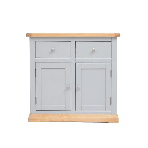 Bomporto Light Grey 2 Drawer 2 Door Sideboard Chrome Knob