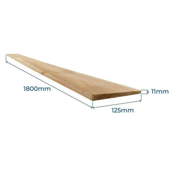 Snowdon Timber Treated Feather Edge Fence Board (T) 11mm (W) 125mm (L) 1.8m - Pack of 10