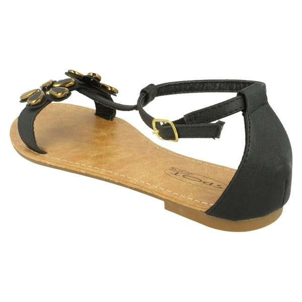 Spot On Ladies Spot On T-Bar Ankle Strap Summer Sandals