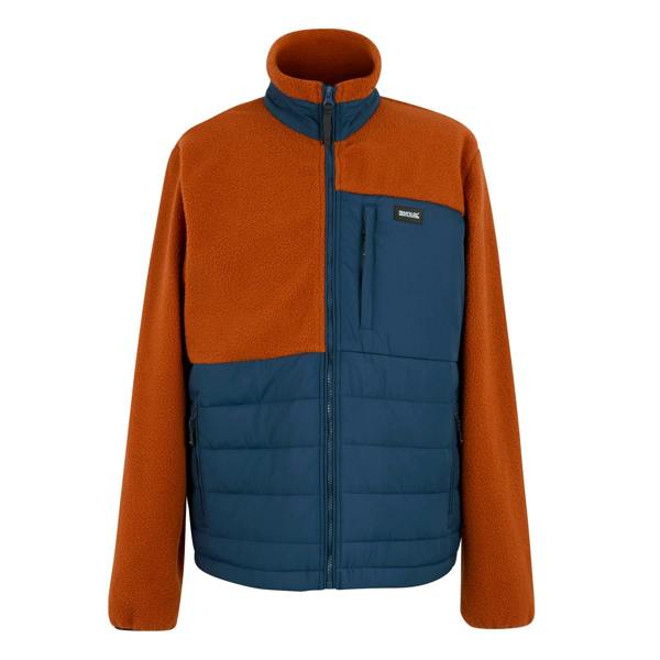 Regatta Mens Frankie Borg Full Zip Hybrid Jacket - Potters Clay/Moonlight Denim - 