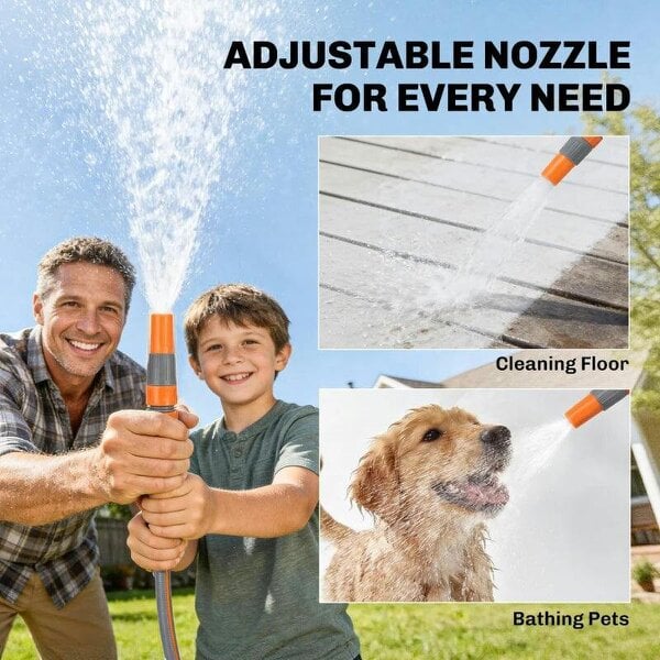 Bobobiy Retractable Hose Reel Wall Mounted, 20+1.6m Garden Hose Pipe Reel with Auto Retraction, Self-Locking, Orange