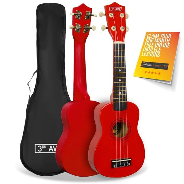 3rd Avenue Soprano Ukulele Ukuleles#Colour_Red