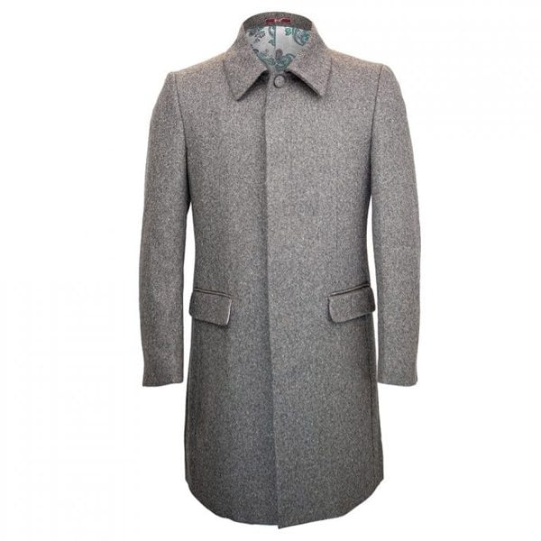 David WeJ Maison Single Breasted Overcoat - Charcoal