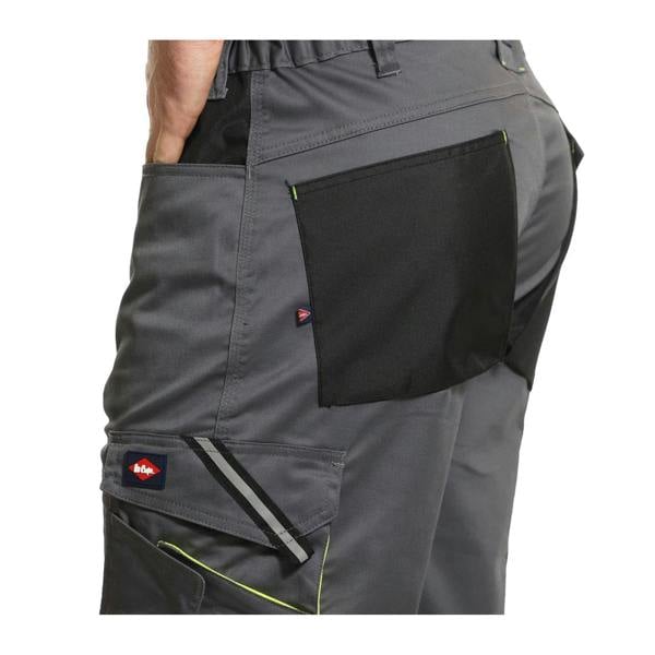 Lee Cooper Mens Stretch Reflective Multi Pocket Cargo Shorts - Grey/Black - 