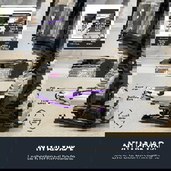 Living and Home Upright Vacuum Cleaner UEU620 with Pet Turbo Brush,Anti Hair Warp & Dual Cyclone & Steerable Technology,Crevice Tool & Sofa Brush,2.2L