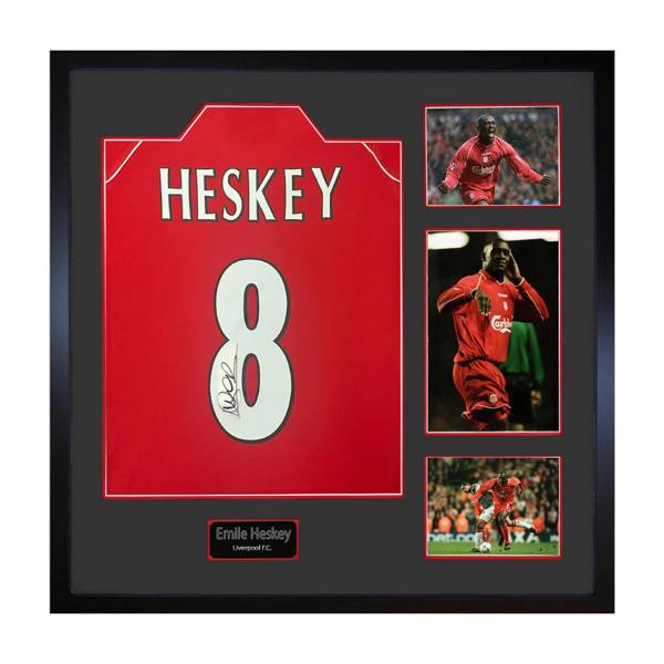 Emile Heskey Signed Liverpool Shirt Elite Frame