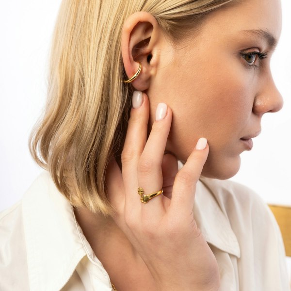 Spero London Fine Diamond Sterling Silver Ear Suspension Semi-Hoop Earrings