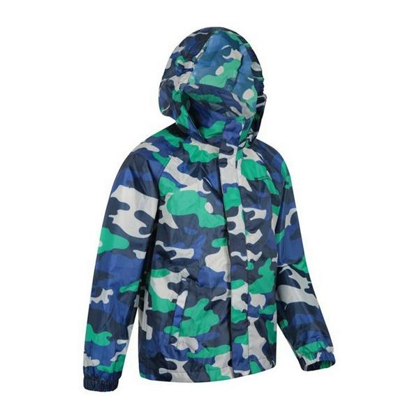 Mountain Warehouse Childrens/Kids Pakka Camo Waterproof Jacket - Blue - 
