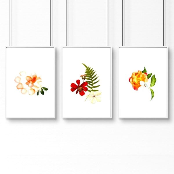 Shabby chic decor | set of 3 wall art prints for home office