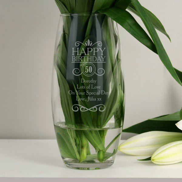 Personalised Memento Company Personalised Birthday Bullet Vase