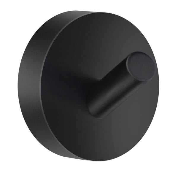 Single matt black towel hook