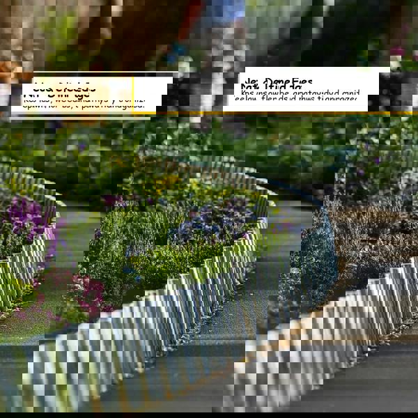 Nicoman Corrugated Galvanised Steel Metal Garden Border Roll – 5m Long