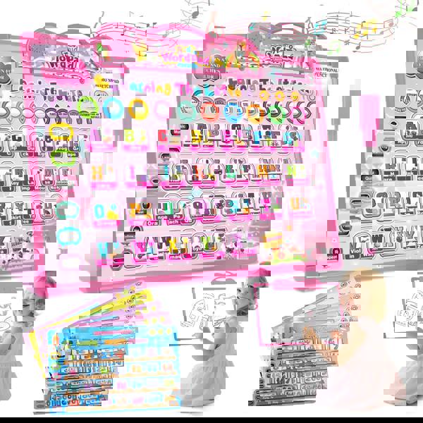 deAO Toys Kids Audio WordPad Interactive Talking Educational Poster for Toddlers Learn Alphabet, Numbers, Animals, Shapes & More Learning Toy Gift 