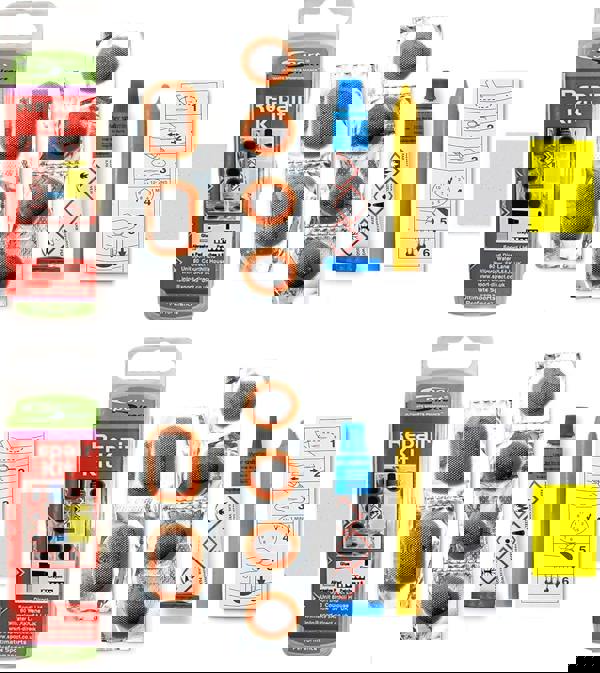 Sport Direct 2 x Bike/E-Bike Puncture Repair Kits with 12 Patches, 2 Abrasive pads, 2 Crayons and 2 Rubber Glue Solutions