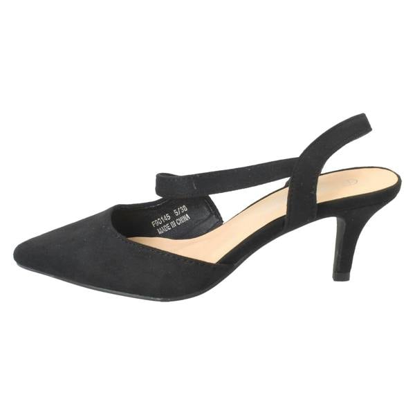 Spot On Ladies Spot On Slip On Pointed Summer Strappy Low Heeled Shoes F90145