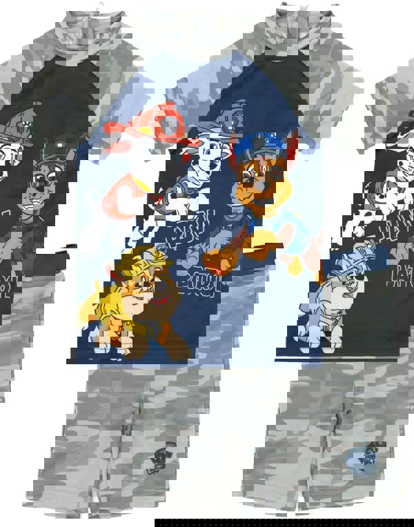 Paw Patrol Boys Grey Chase, Rubble & Marshall Placement Print 2 Piece Swim Set